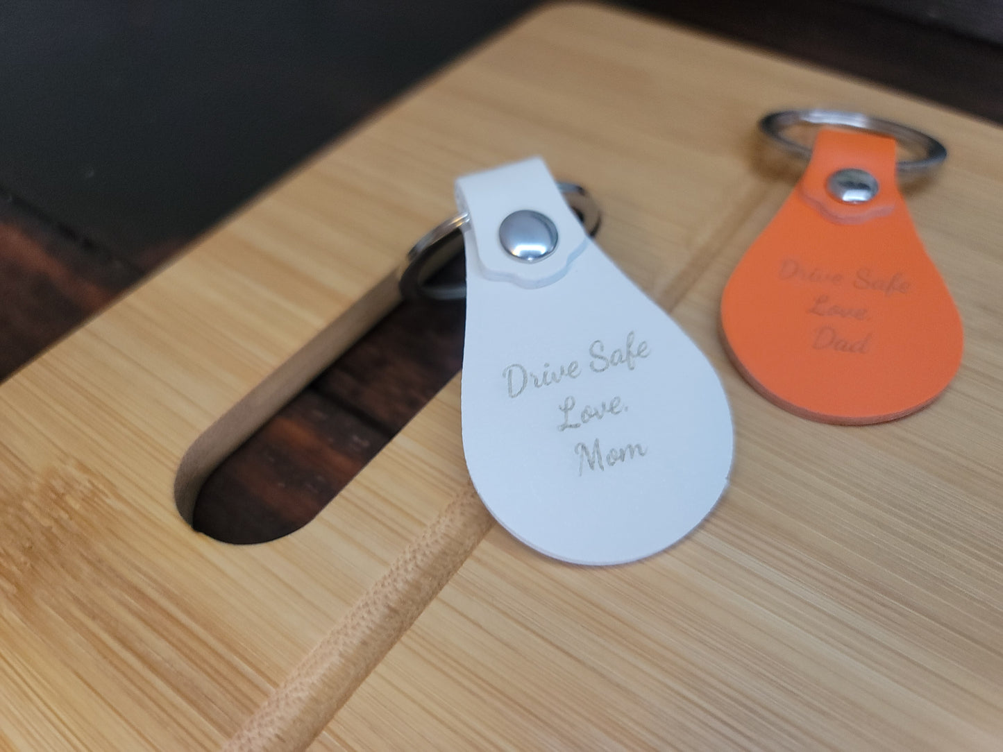 Teardrop Leather Keychain
