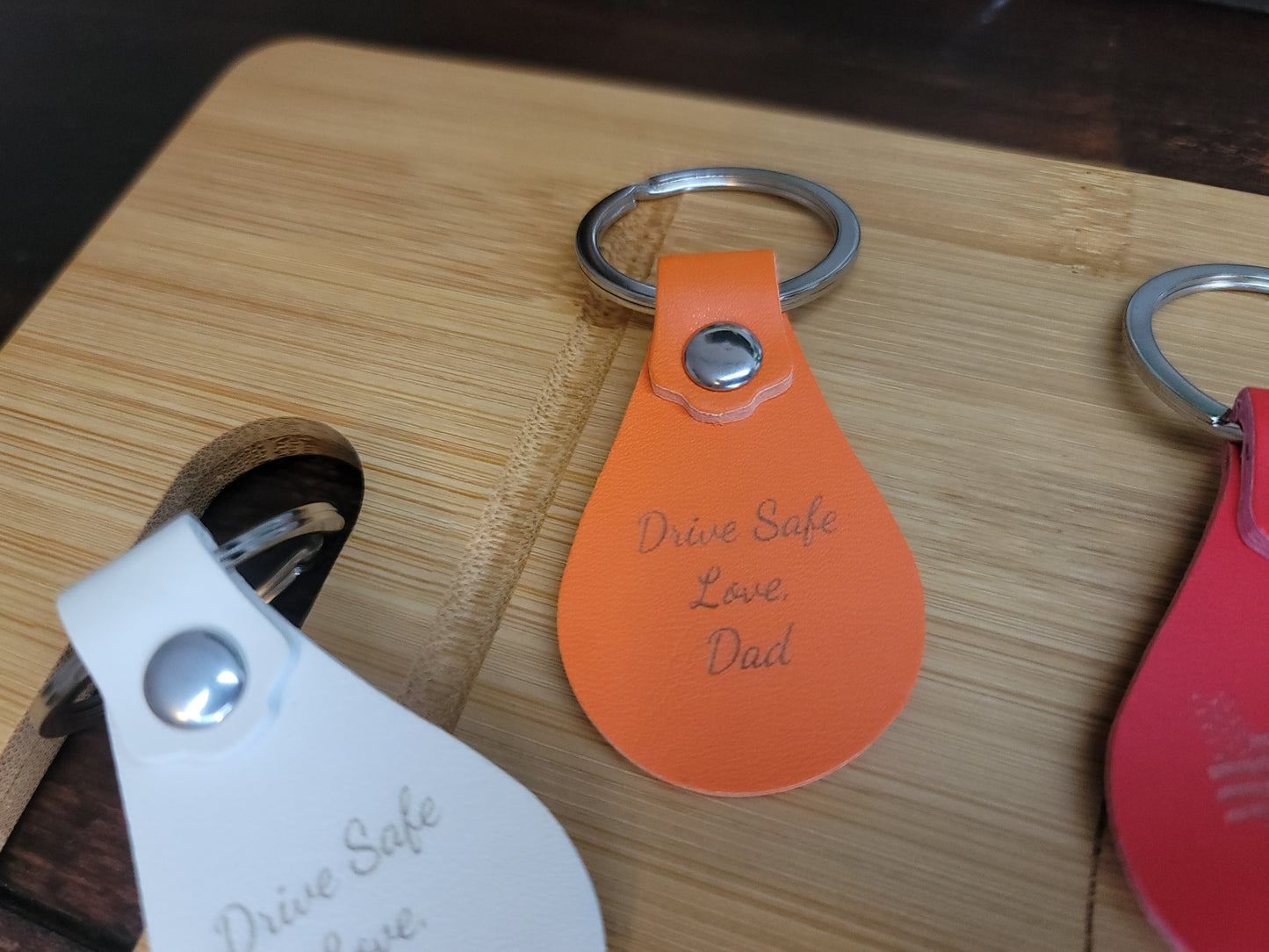 Teardrop Leather Keychain