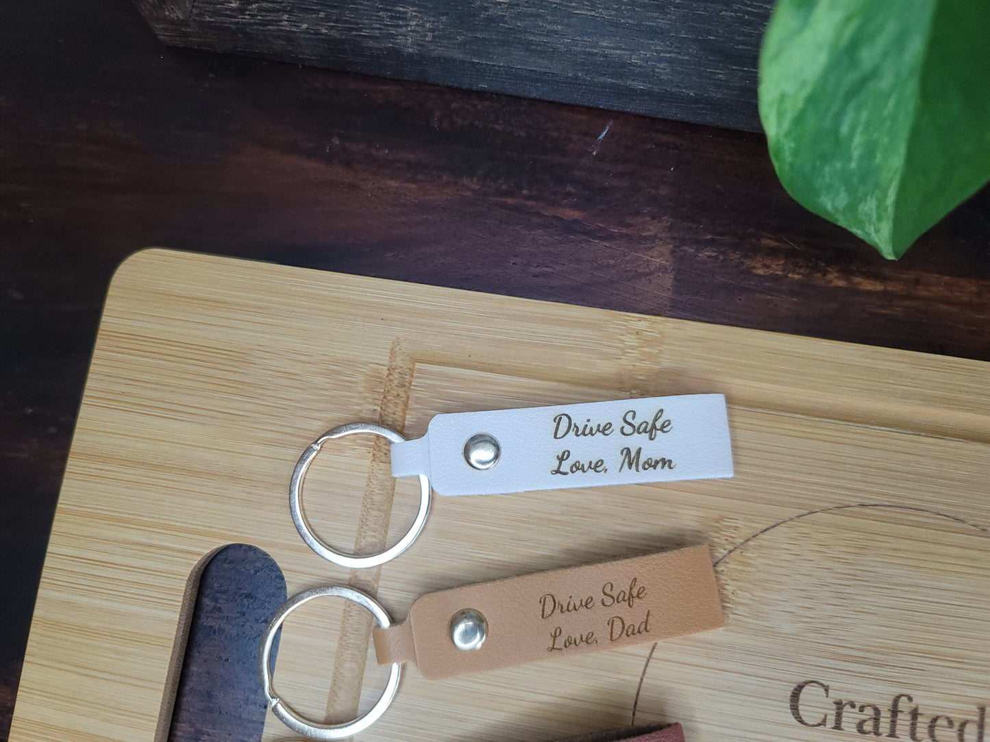 Rectangle Leather Keychain