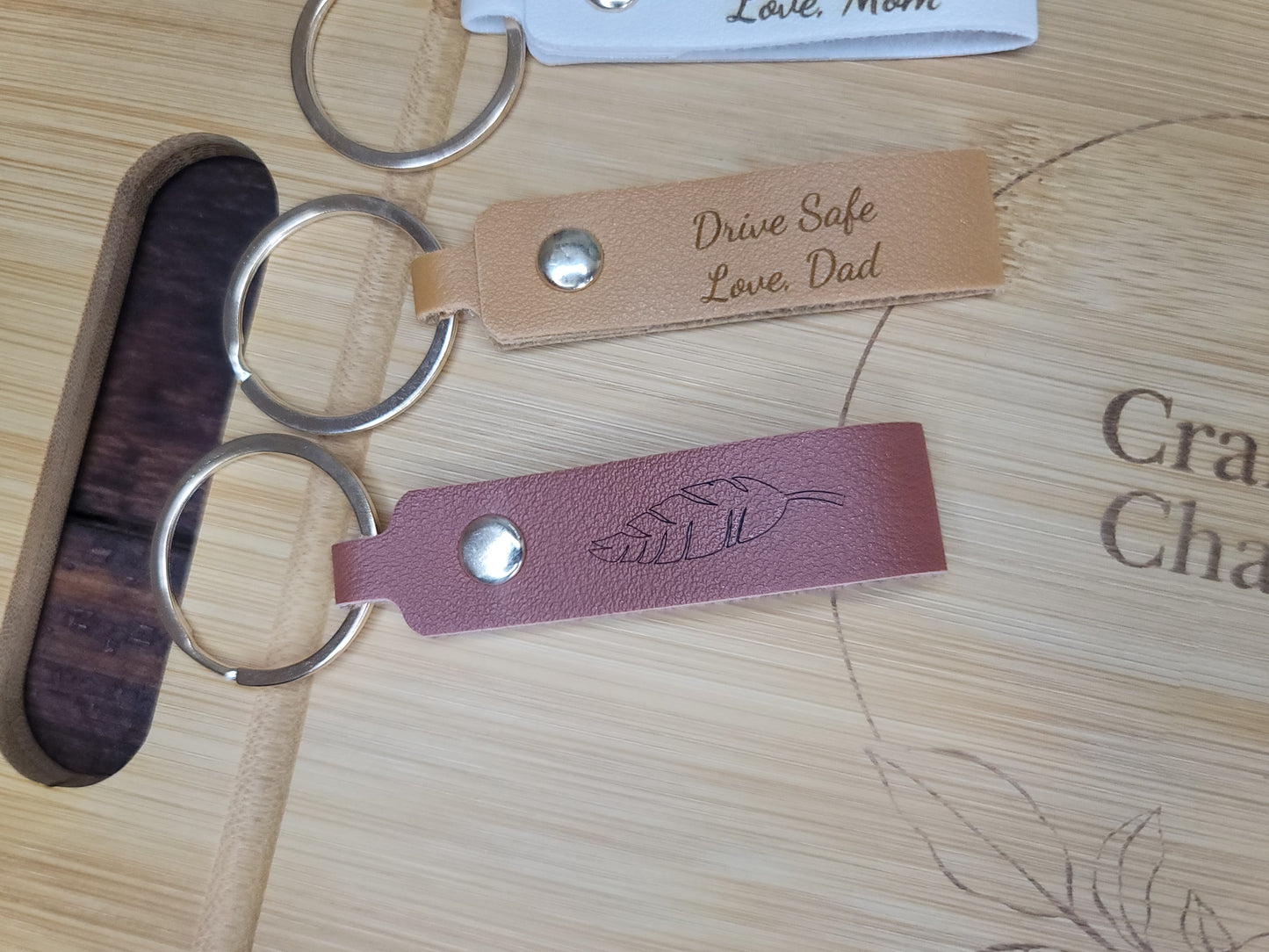 Rectangle Leather Keychain
