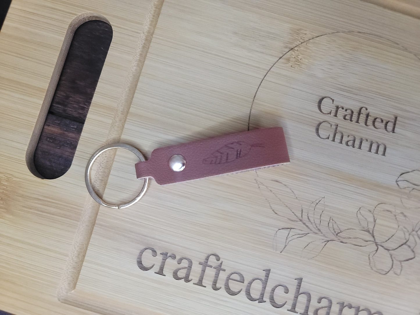 Rectangle Leather Keychain