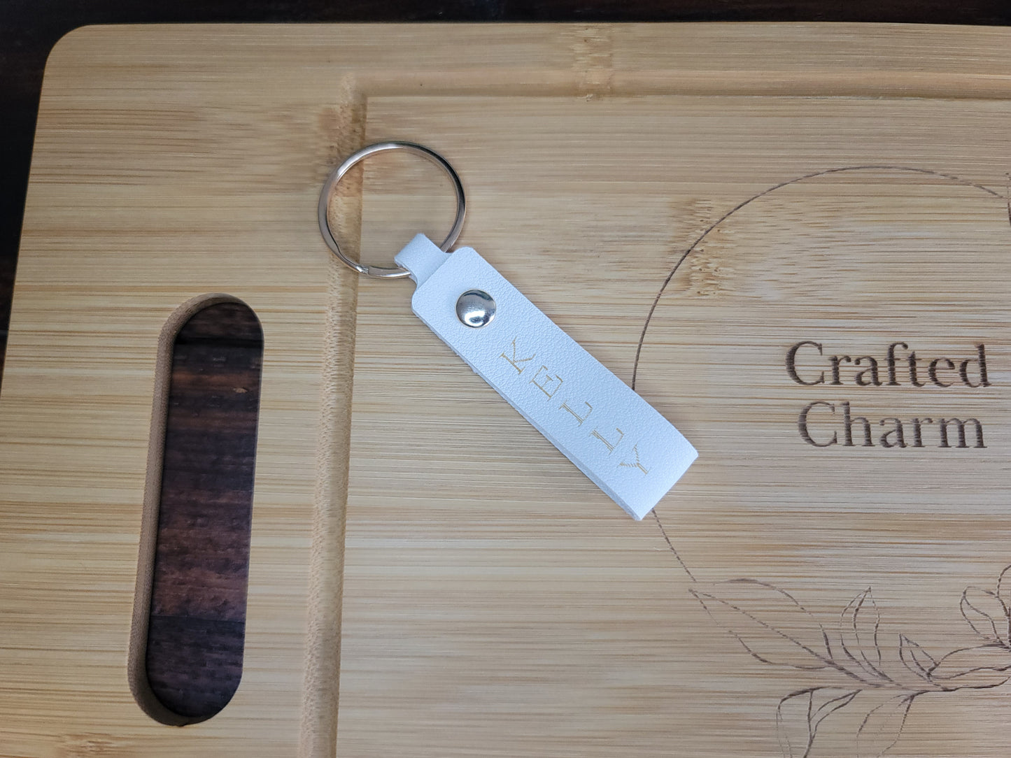 Rectangle Leather Keychain