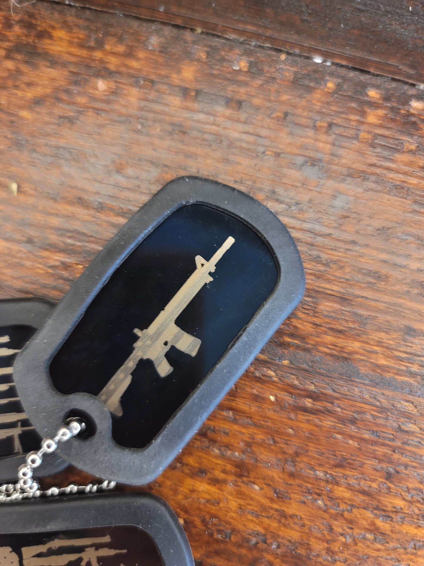 Black Stainless Steel Military Dog Tags with Silicone Sleeve
