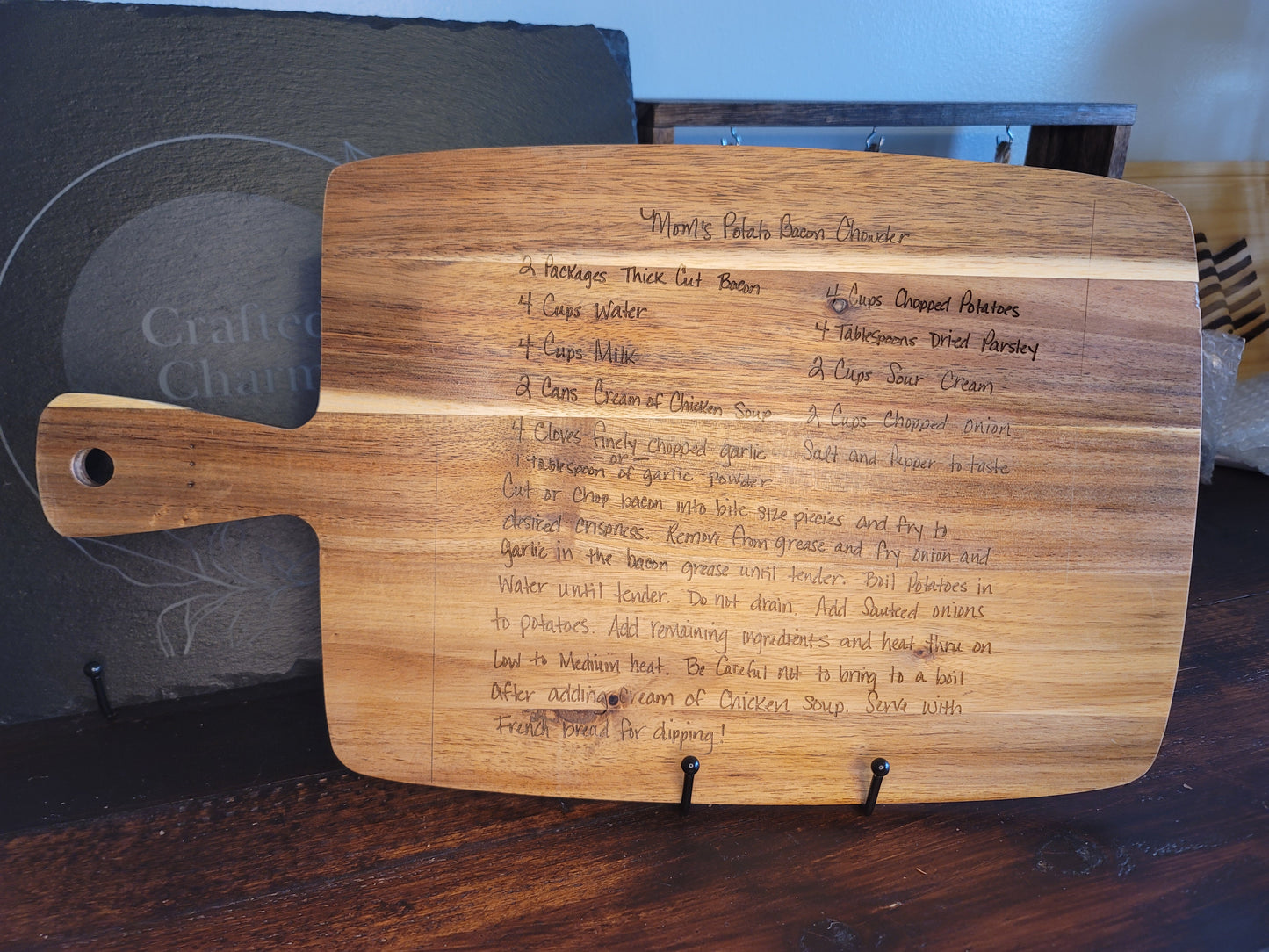 Cutting Board Engraved with your Handwritten Recipe