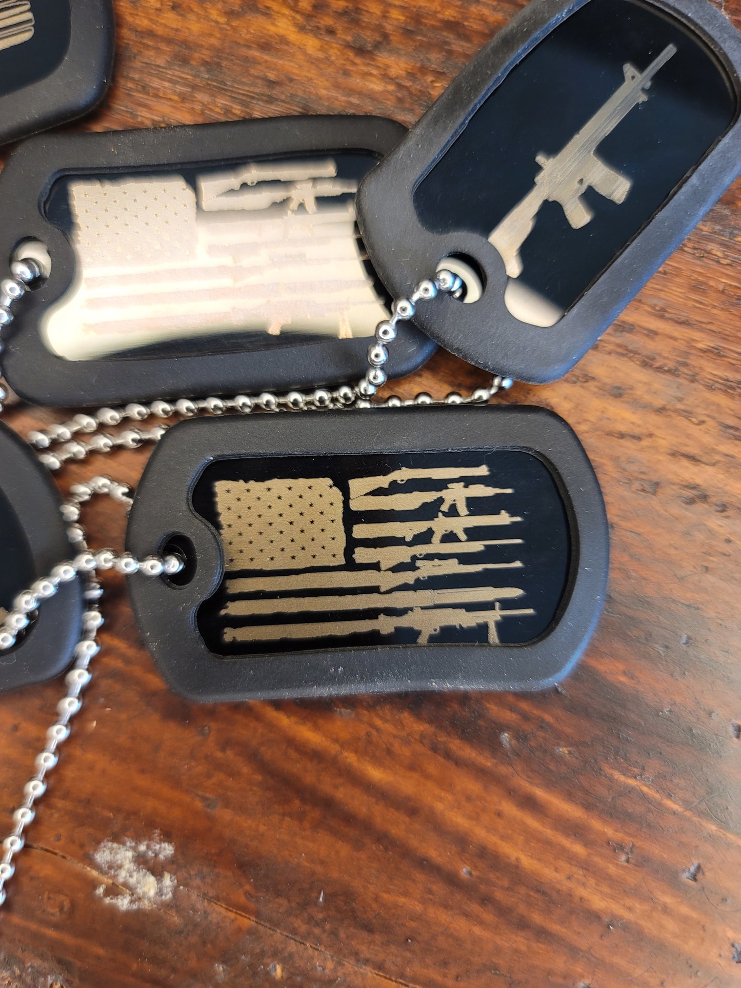 Black Stainless Steel Military Dog Tags with Silicone Sleeve